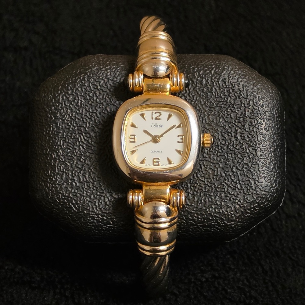 Collezio Women's Two Tone Cable Cuff Watch Quartz Japan Movt Working*